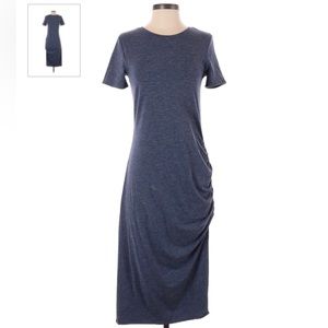 Treasure & Bond Short-sleeved Casual Dress, Blue, Size Large